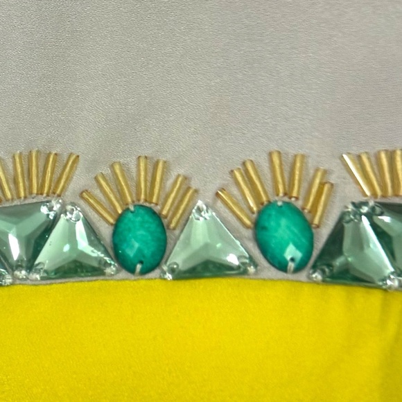 The Limited Women's Sz S Sleeveless Embellished Gem Blouse Tank Top Yellow 4/6 - Picture 3 of 11